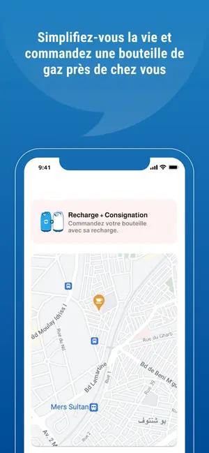 Allo Gaz on-demand delivery app — order screen