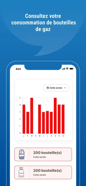 Allo Gaz order history screen