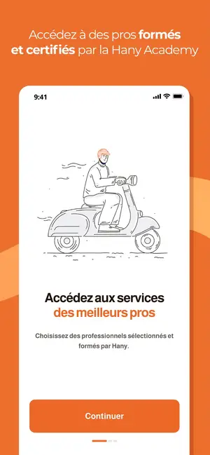 Hany app onboarding screen